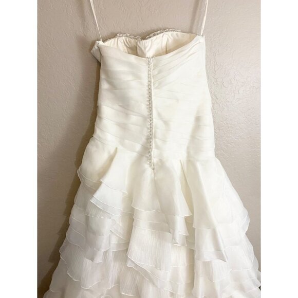 Galina Signature Women's Organza Tierred Gown W/Asymmetric Ruffles - 8 - Picture 8 of 17